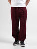 Men Burgundy Loose Fit  Solid Joggers