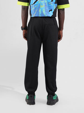 Men Black Loose Fit  Solid Joggers