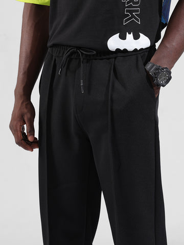 Men Black Loose Fit  Solid Joggers