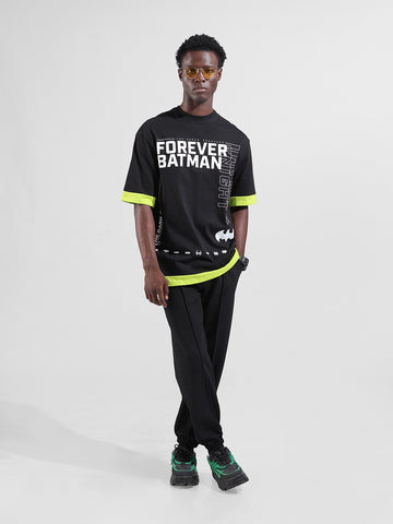 Men Black Loose Fit  Solid Joggers