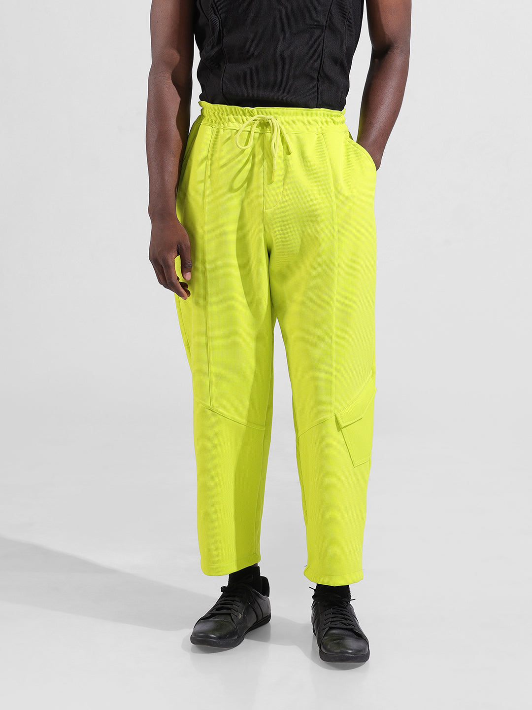 Men's Yellow Relaxed Fit Sports Joggers