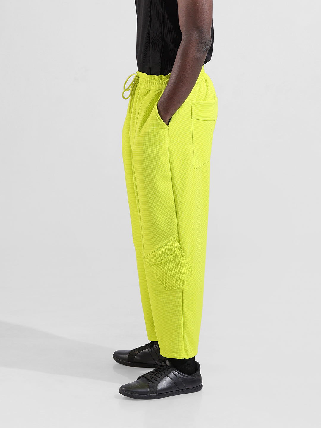 Men's Yellow Relaxed Fit Sports Joggers