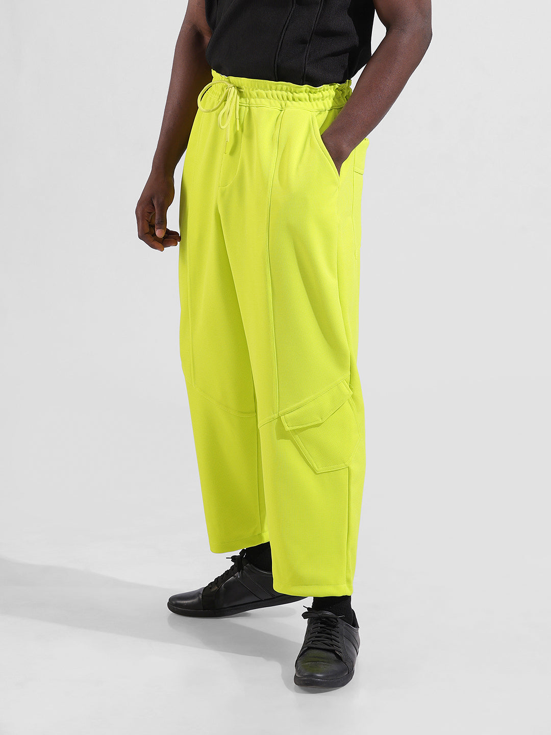 Men's Yellow Relaxed Fit Sports Joggers