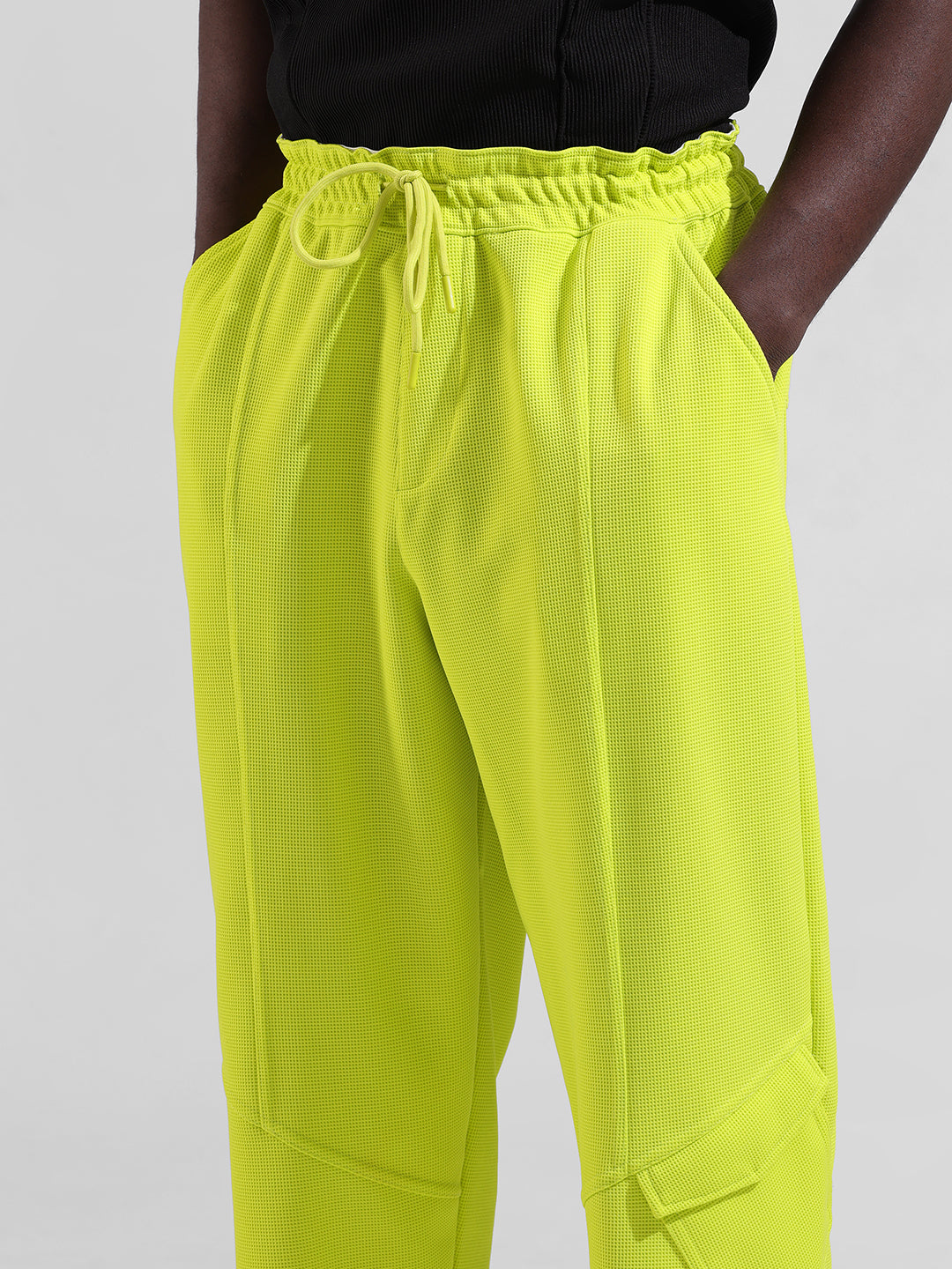Men's Yellow Relaxed Fit Sports Joggers
