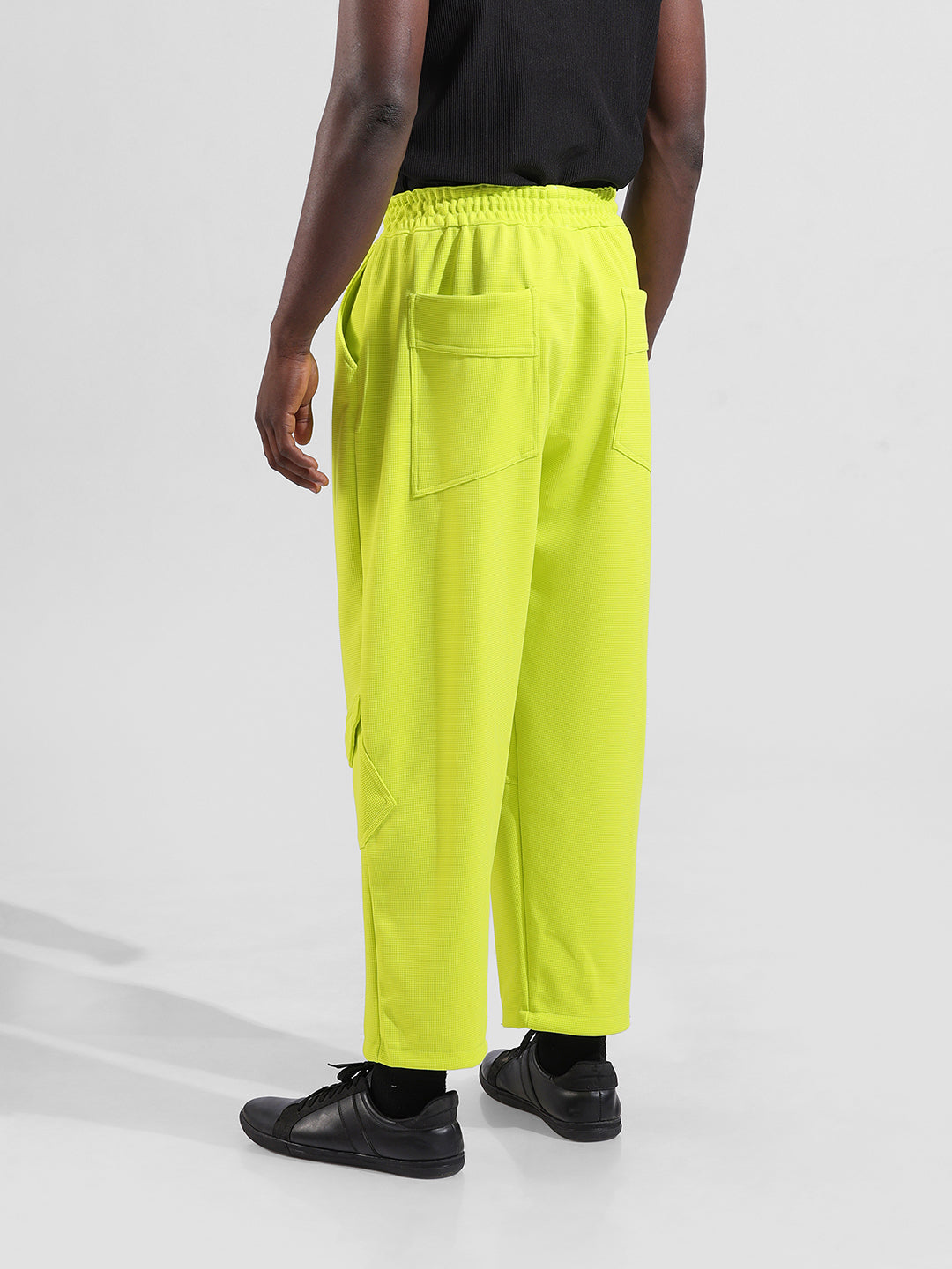Men's Yellow Relaxed Fit Sports Joggers