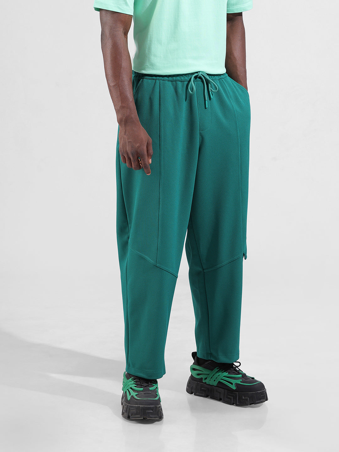 Men's Green Relaxed Fit Sports Joggers