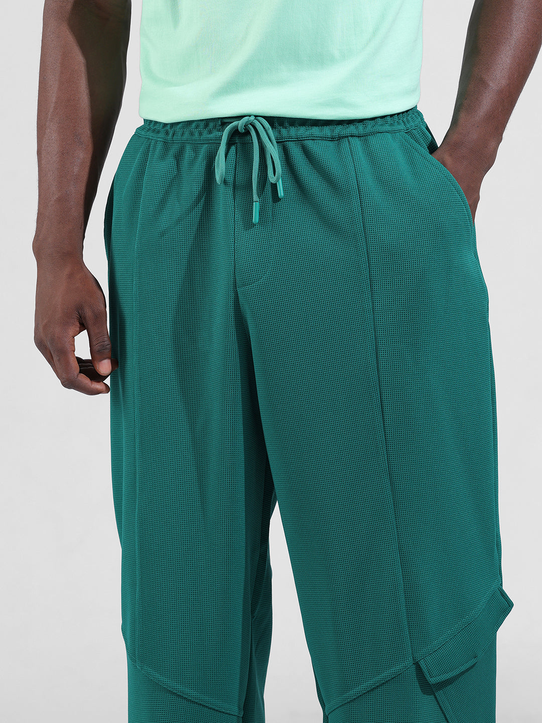 Men's Green Relaxed Fit Sports Joggers