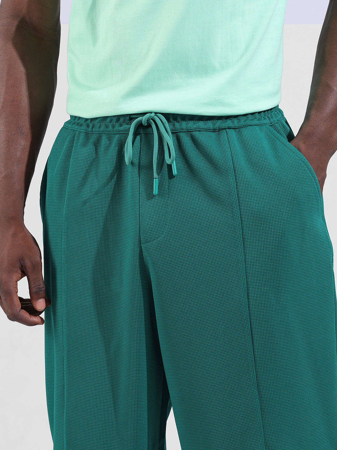 Men's Green Relaxed Fit Sports Joggers