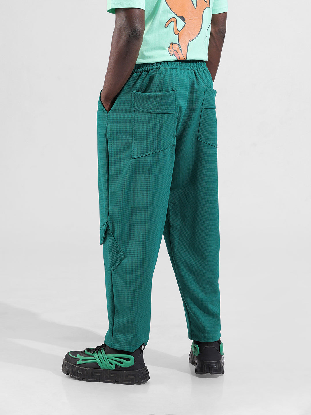 Men's Green Relaxed Fit Sports Joggers