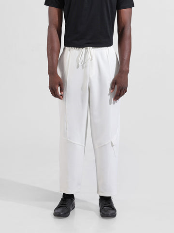 Men's White Relaxed Fit Sports Joggers