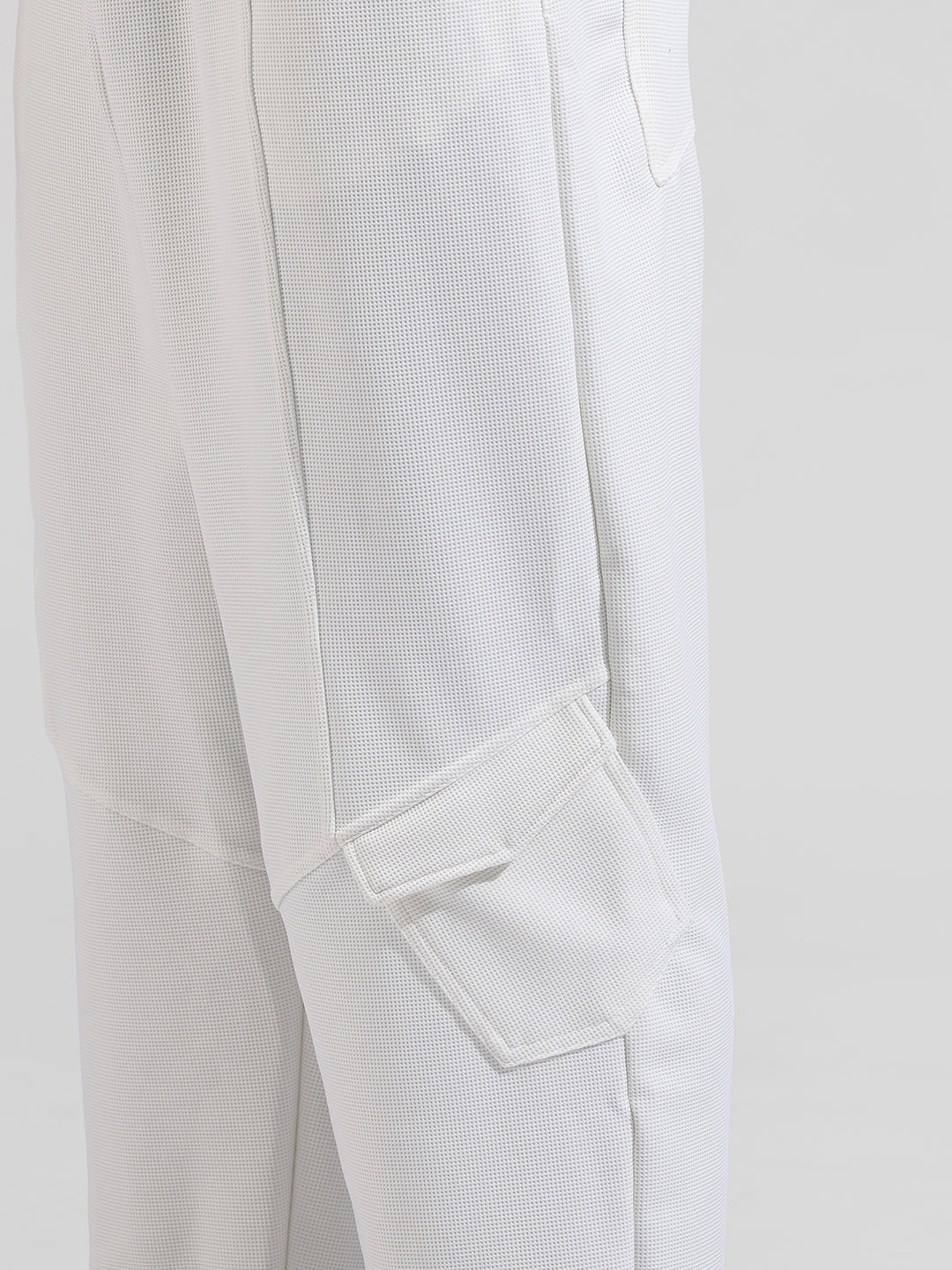 Men's White Relaxed Fit Sports Joggers