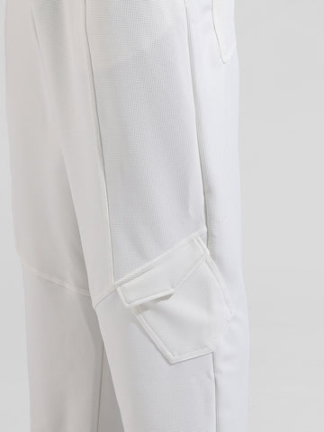 Men's White Relaxed Fit Sports Joggers