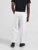 Men's White Relaxed Fit Sports Joggers