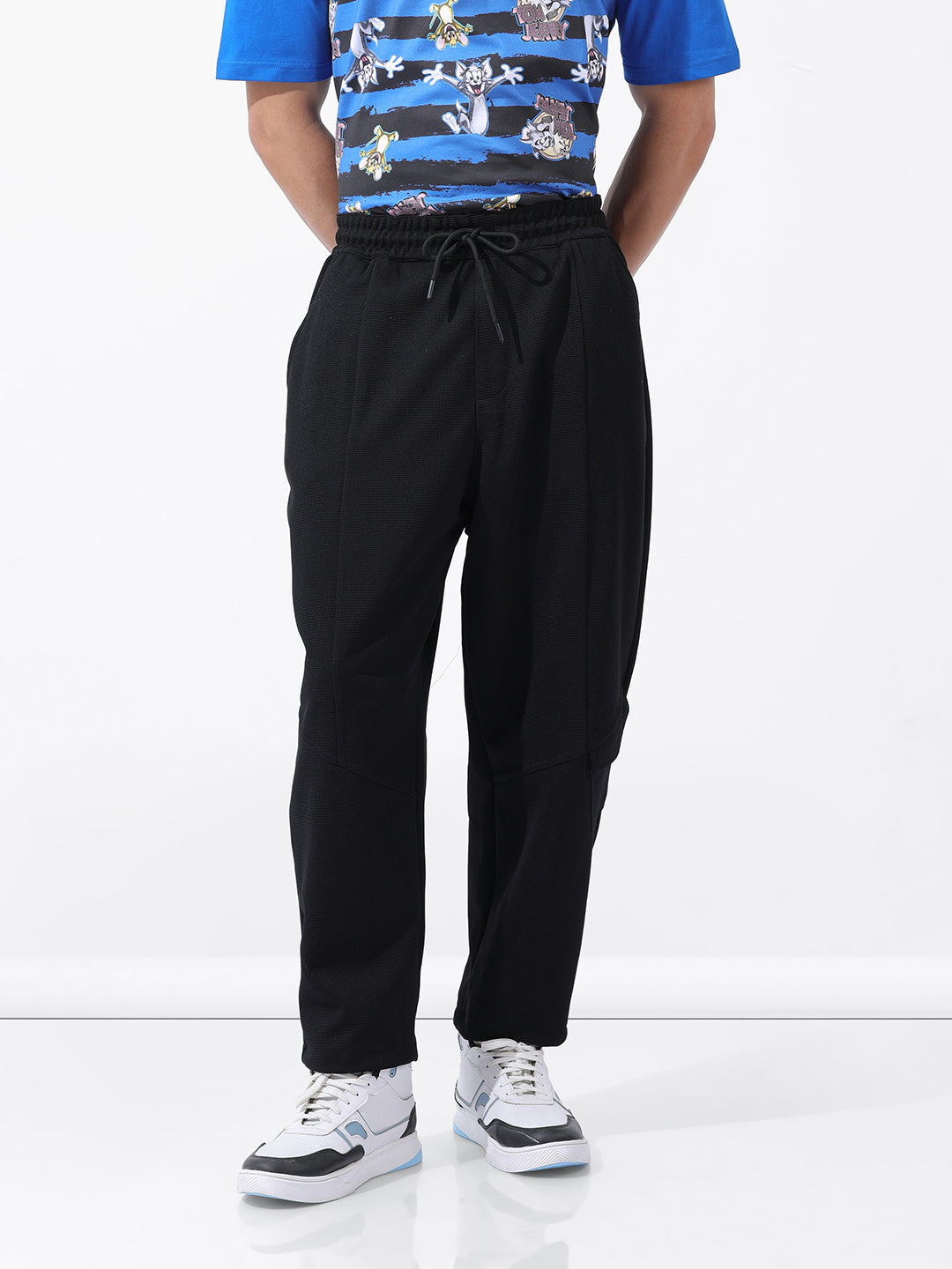 Men's Black Relaxed Fit Sports Joggers