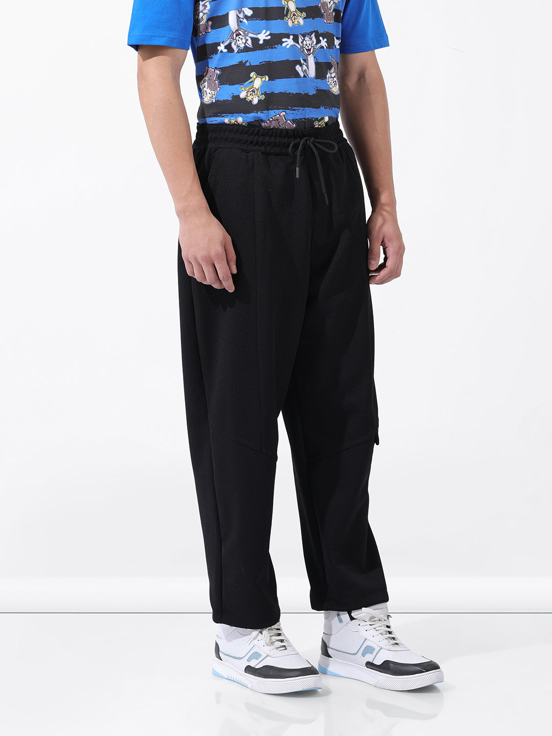 Men's Black Relaxed Fit Sports Joggers