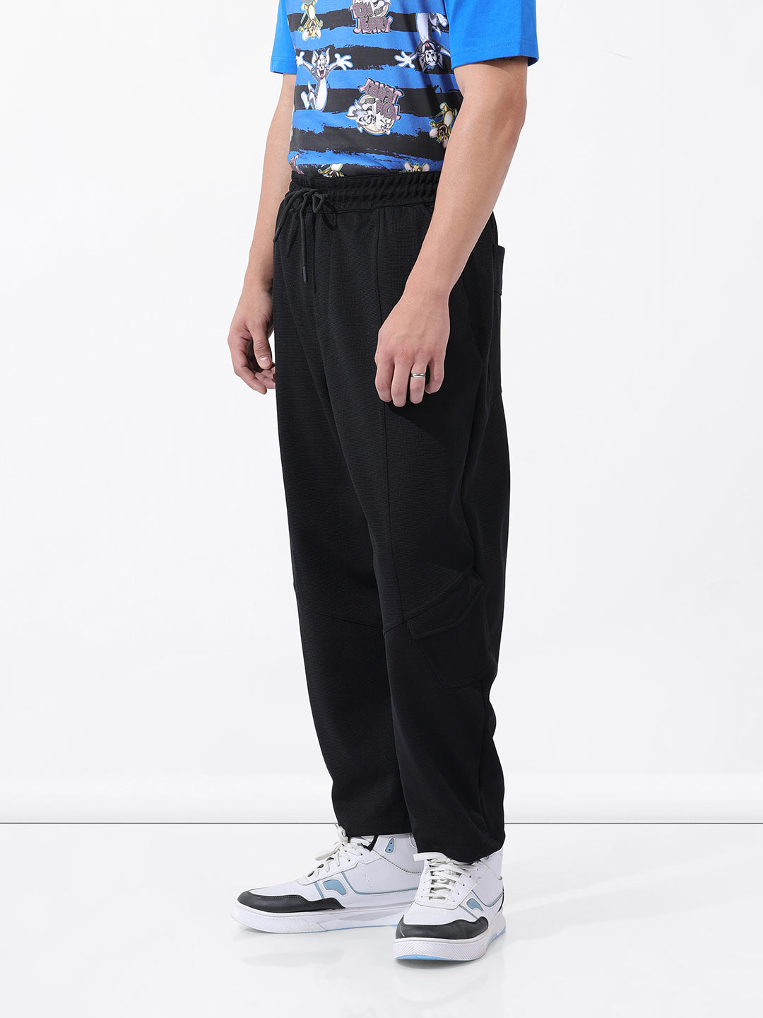 Men's Black Relaxed Fit Sports Joggers