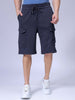 Men's Blue Relaxed Fit Textured Shorts