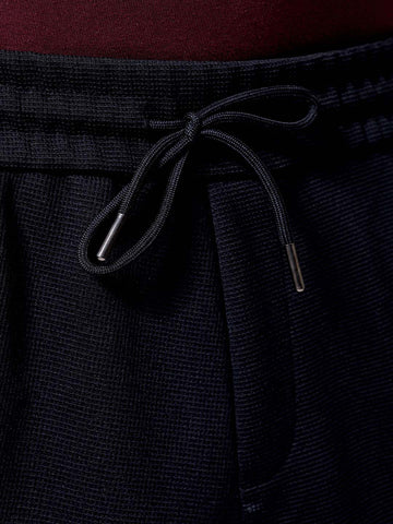 Men's Black Relaxed Fit Textured Shorts