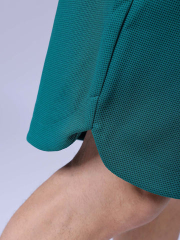 Men's Green Relaxed Fit Solid Shorts