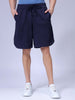 Men's Navy Relaxed Fit Solid Casual Shorts
