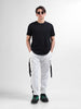 Men's White Relaxed Fit Solid Utility Cargo