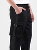Men Black Relaxed Tapered Fit  Solid Cargo