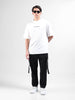Men Black Relaxed Tapered Fit  Solid Cargo