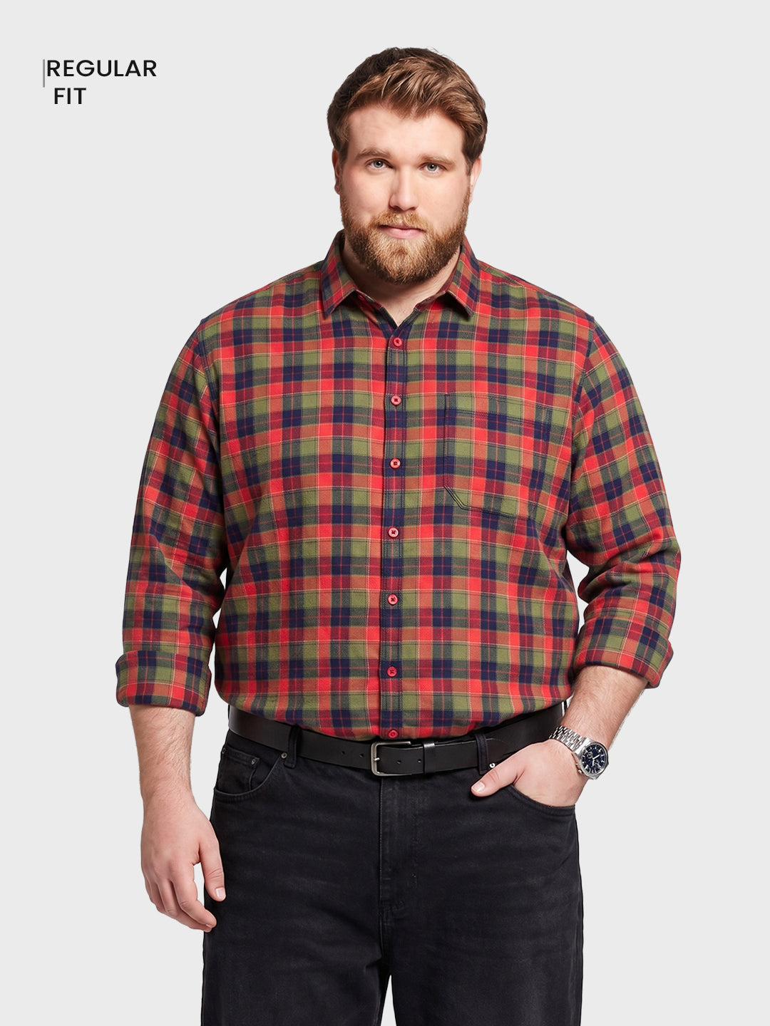 Men's Multicolor Regular Fit Checkered Casual Shirt