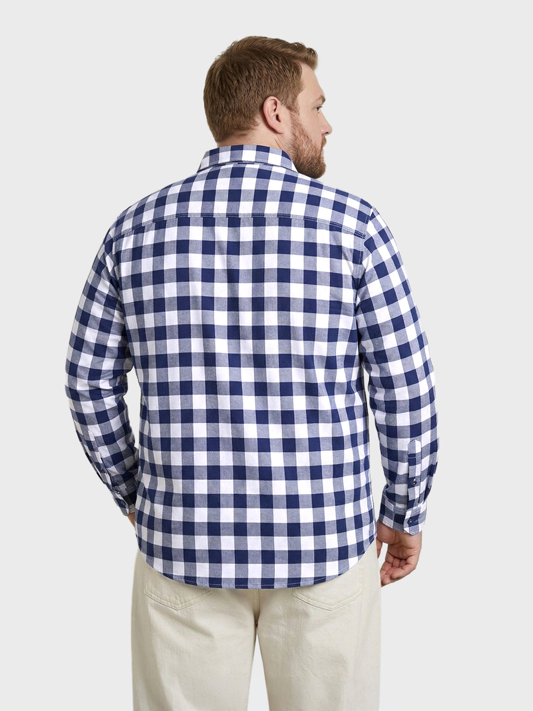 Men's White Regular Fit Checkered Casual Shirt