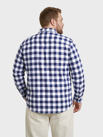 Men's White Regular Fit Checkered Casual Shirt