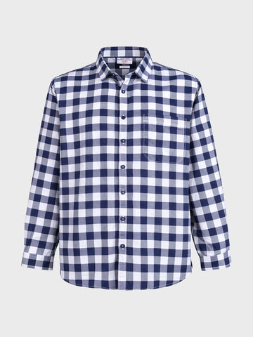 Men's White Regular Fit Checkered Casual Shirt