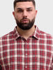 Men's Maroon Regular Fit Checkered Casual Shirt
