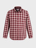 Men's Maroon Regular Fit Checkered Casual Shirt