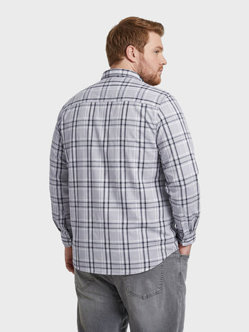 Men's Grey Regular Fit Checkered Casual Shirt