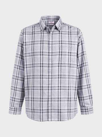 Men's Grey Regular Fit Checkered Casual Shirt