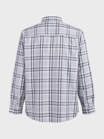 Men's Grey Regular Fit Checkered Casual Shirt