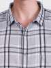 Men's Grey Regular Fit Checkered Casual Shirt
