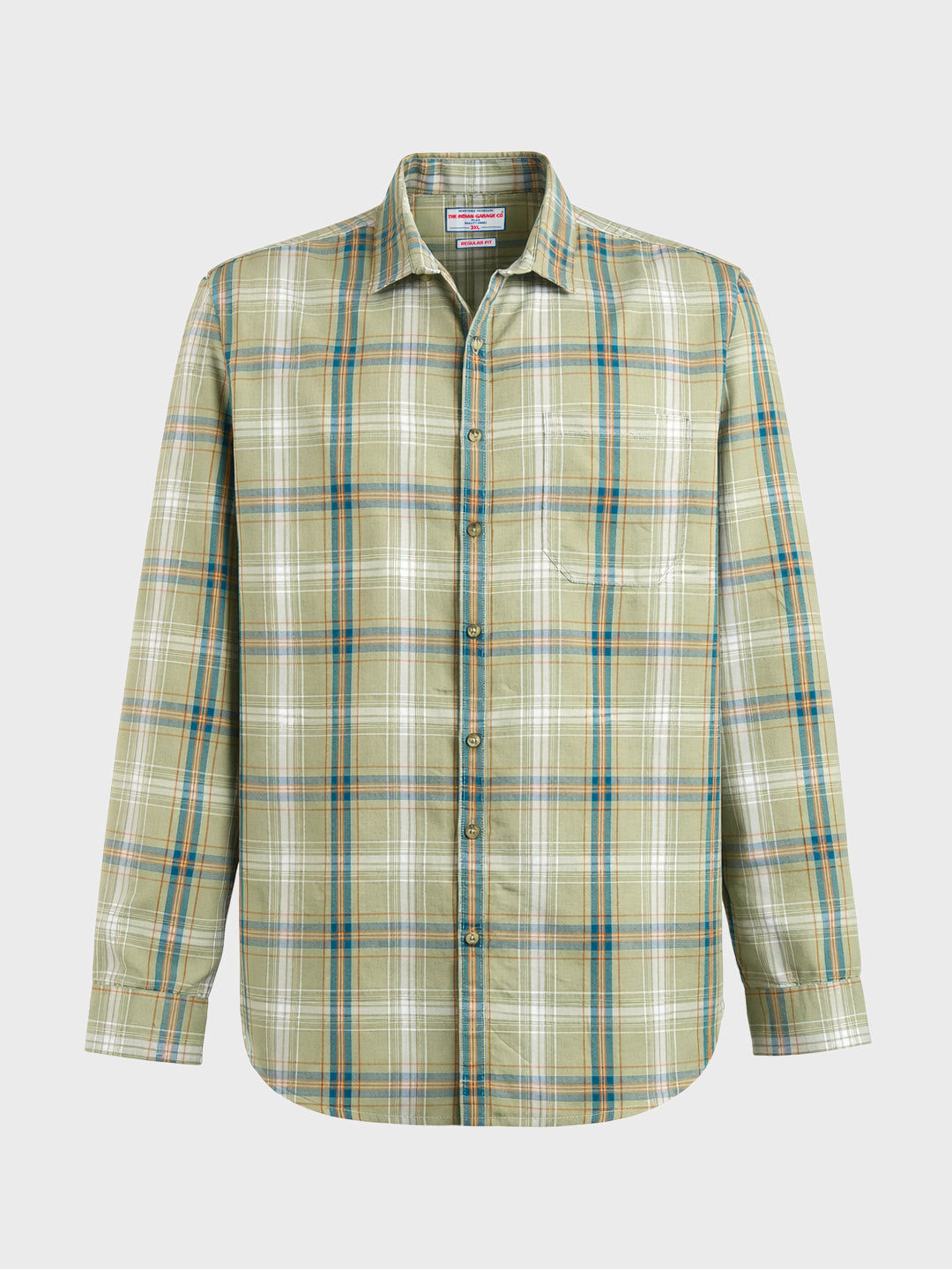 Men's Green Regular Fit Solid Casual Shirt
