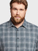 Men's Grey Regular Fit Checkered Casual Shirt
