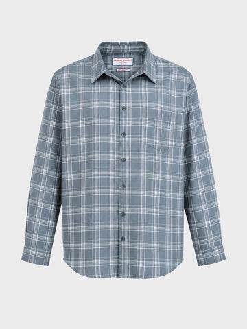 Men's Grey Regular Fit Checkered Casual Shirt