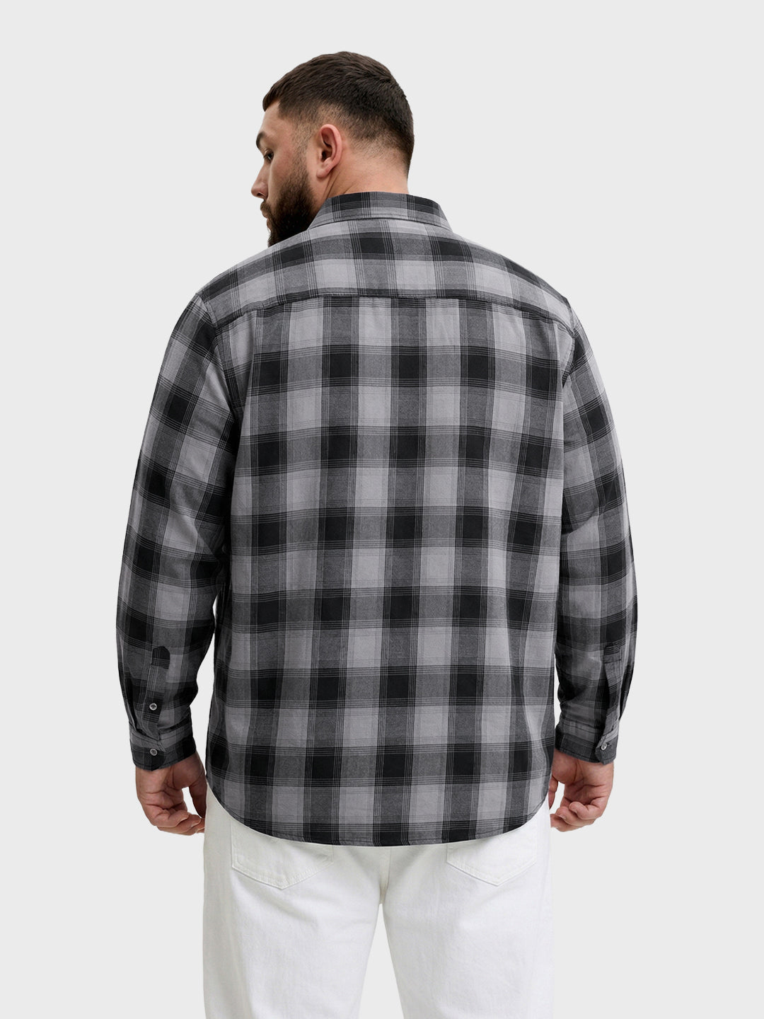 Men's Black Regular Fit Checkered Casual Shirt