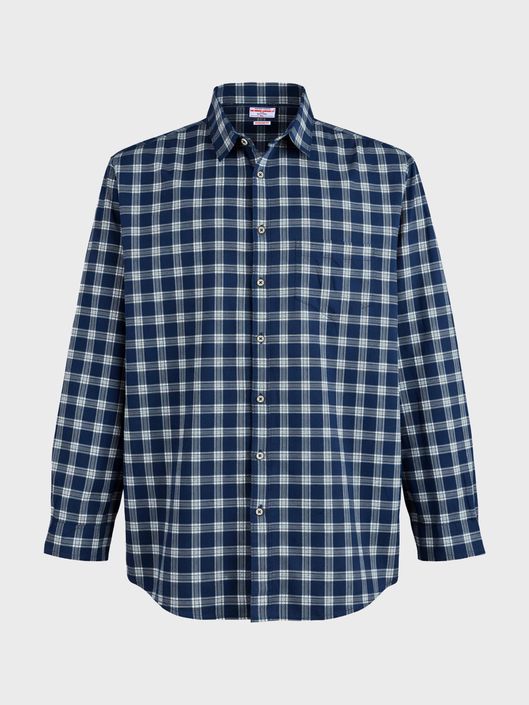 Men's Navy Blue Regular Fit Checkered Casual Shirt