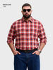 Men's Red Regular Fit Checkered Casual Shirt
