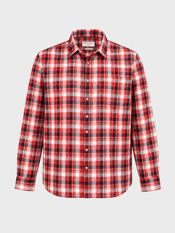 Men's Red Regular Fit Checkered Casual Shirt