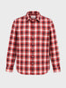 Men's Red Regular Fit Checkered Casual Shirt
