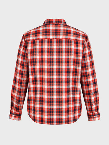 Men's Red Regular Fit Checkered Casual Shirt