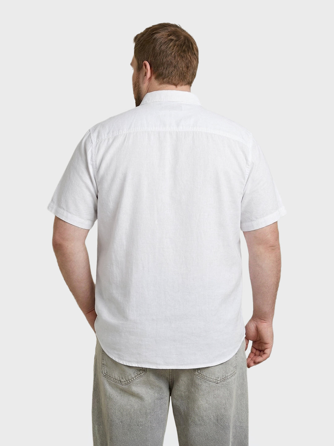 Men's White Regular Fit Solid Casual Shirt