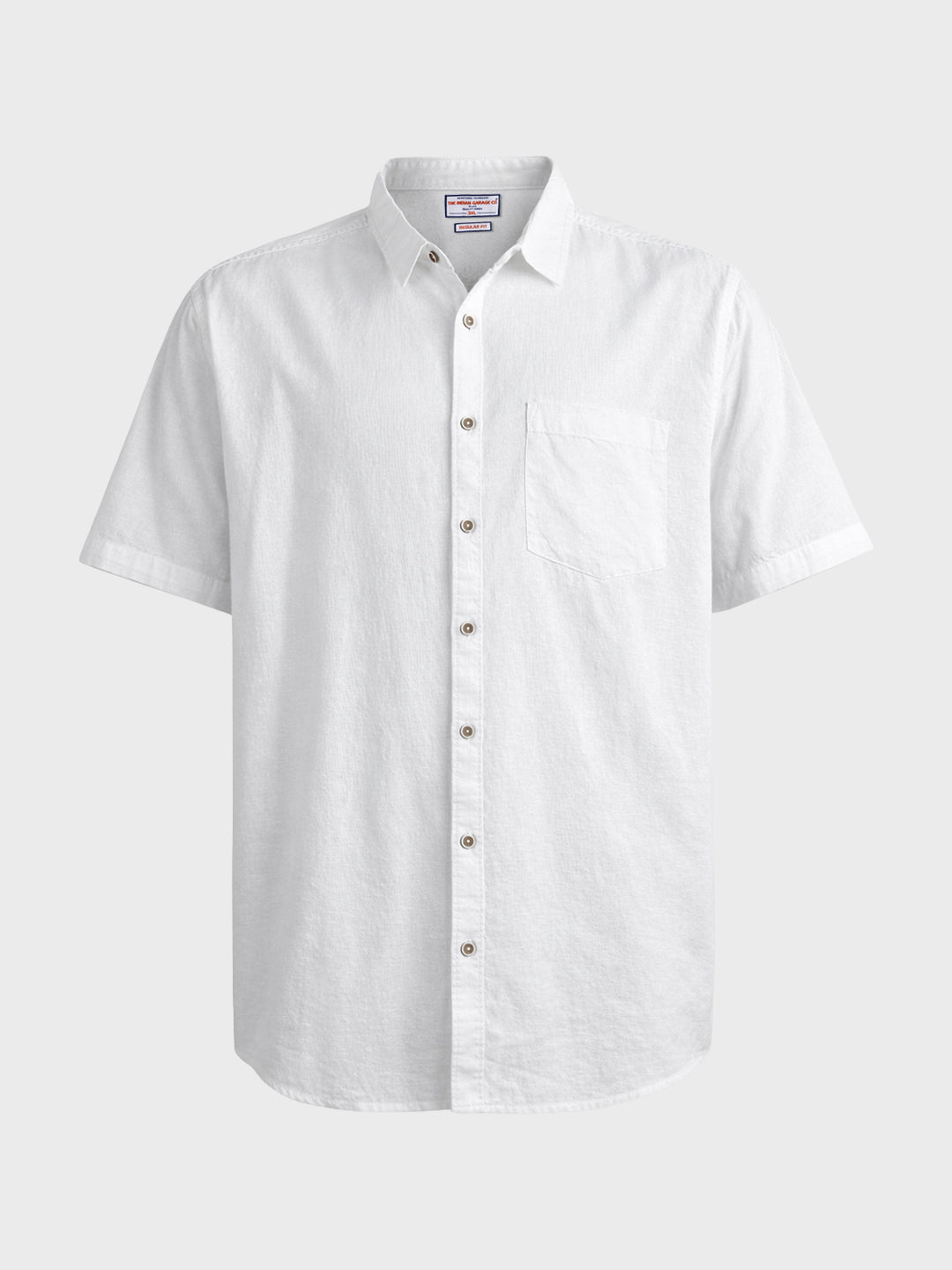Men's White Regular Fit Solid Casual Shirt