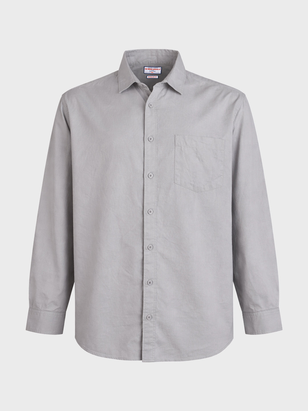 Men's Grey Regular Fit Solid Casual Shirt