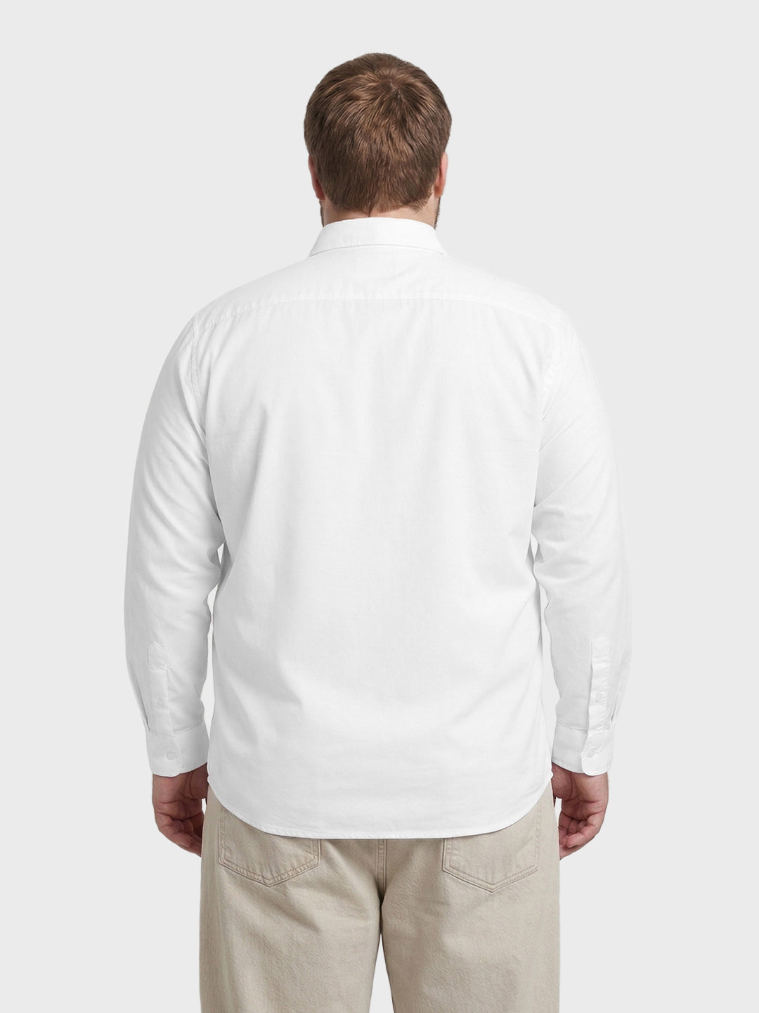 Men's White Regular Fit Solid Casual Shirt